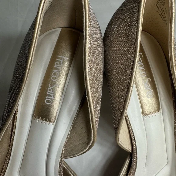 Franco Sarto Women's Shimmering Gold Heels - Picture 2 of 8